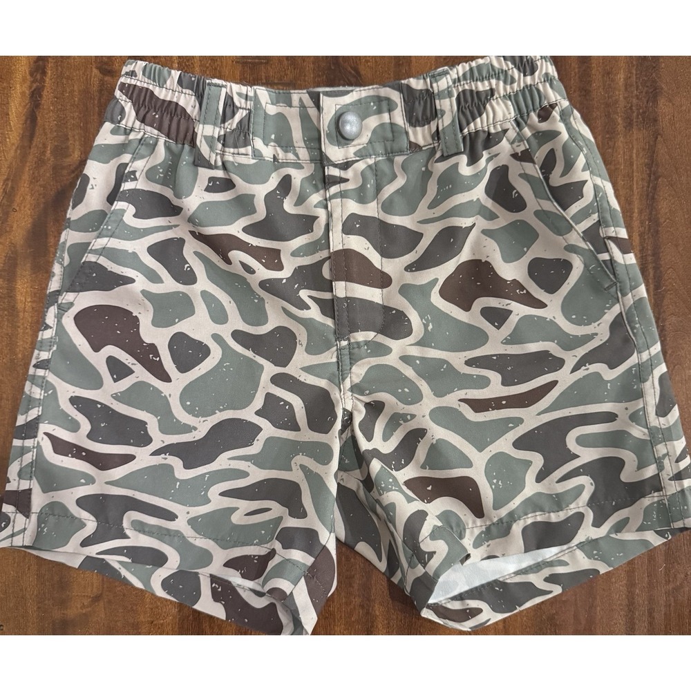 Burlebo Boys Size Small 5/6 Everyday Shorts Retro Duck Camo